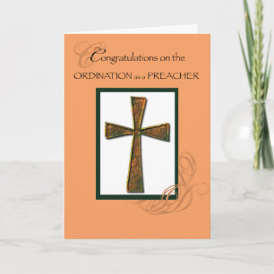 Carte Croix Félicitations à l'Ordination du prédicateur
