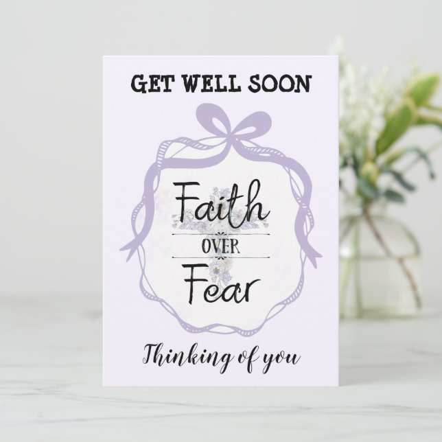 Carte Croix florale avec citation chrétienne Get Well Ca (Debout devant)