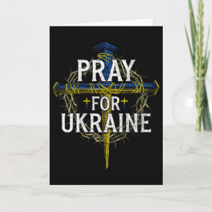 Carte Croix Prière pour l'Ukraine Soutien chrétien à l'U