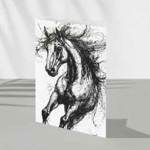 Carte Croquis à main de portrait de cheval