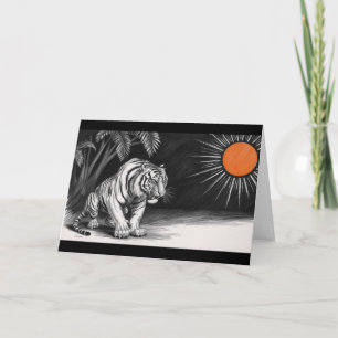 Carte Croquis au crayon de tigre