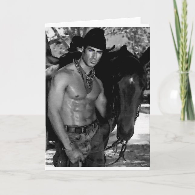 Carte Croquis :  Cowboy et cheval (Devant)