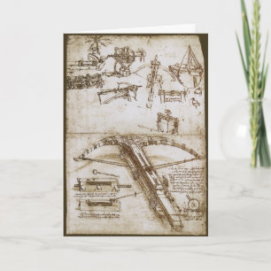 Carte Croquis de l'Arme Arbalète géante de Léonard de Vi