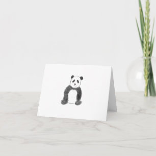 Carte Croquis de panda en noir et blanc