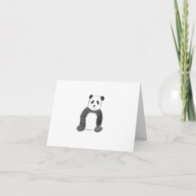 Carte Croquis de panda en noir et blanc (Devant)