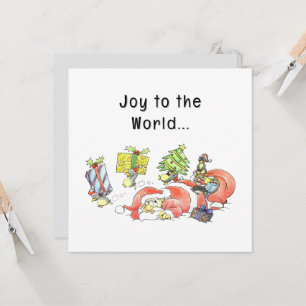 Carte Croquis dessiné à la main Joie au Monde Santa grum