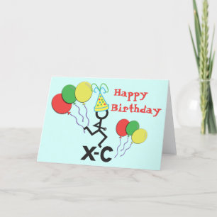 Carte Cross Country XC Runner Joyeux anniversaire