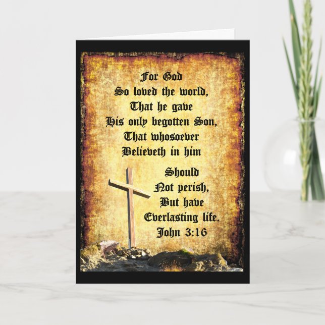 Carte Cross & Manger avec John 3vs16 (Devant)