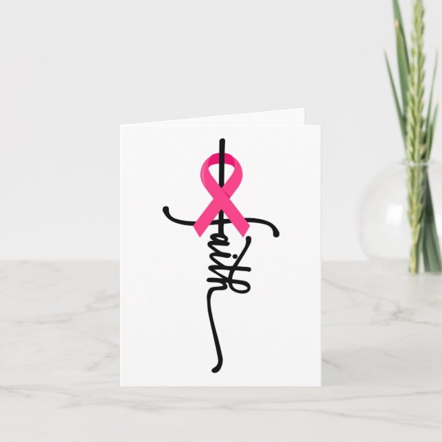 Carte Cross Warrior Survivor Pink Ribbon Cancer du sein  (Devant)