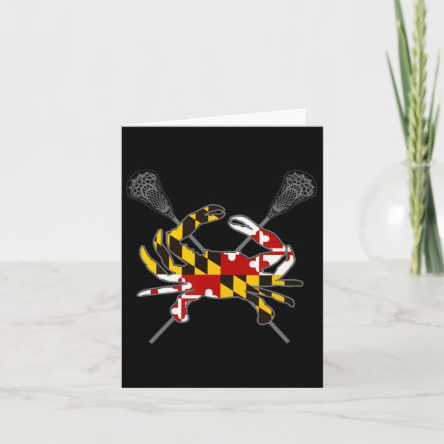 Carte Crosse de crabe du Maryland Bâton croisé Md Drapea (Devant)