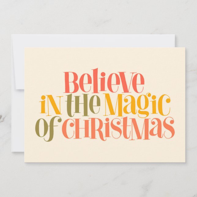 Carte Croyez à la magie de Noël - Style Rétro (Devant)
