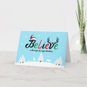 Carte Croyez à la magie d'un Noël vegan