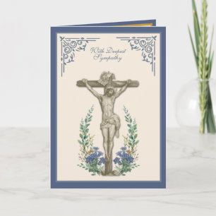 Carte Crucifix de sympathie catholique traditionnelle av