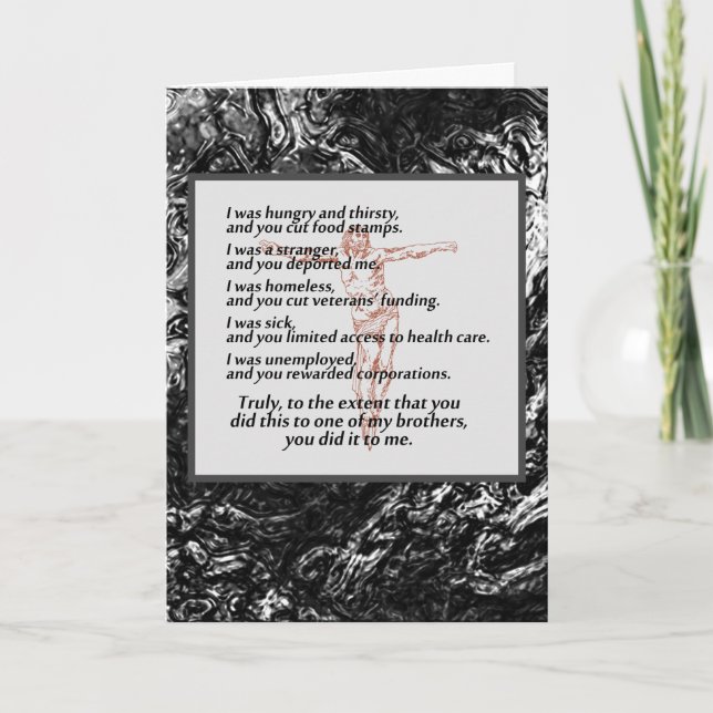 Carte Crucifix en justice sociale (Devant)