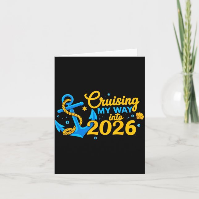 Carte Cruising My Way Into 2026 Happy New Year 2026 Anch (Devant)