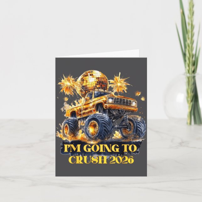 Carte Crush 2026 Monster Truck New Year Party Countdown  (Devant)