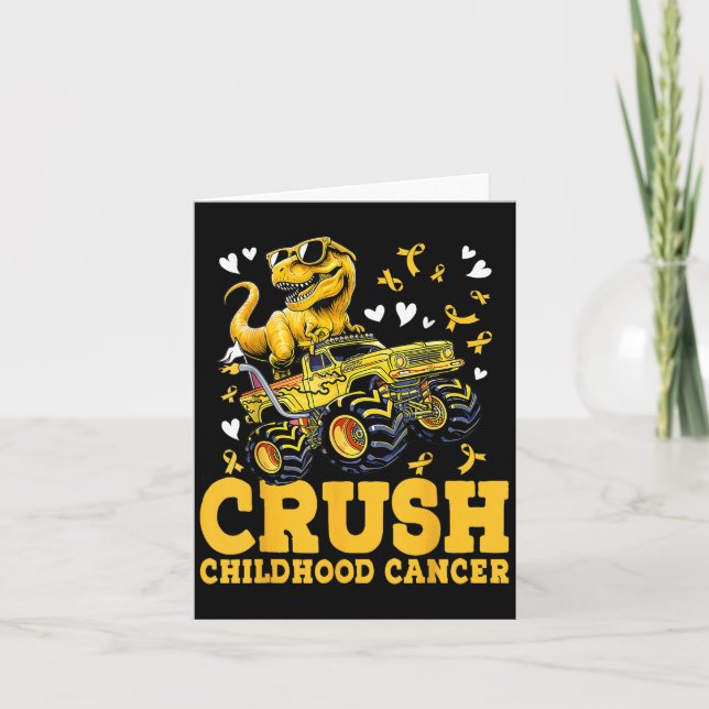 Carte Crush Enfhood Cancer Awareness Monster Truck Din (Devant)
