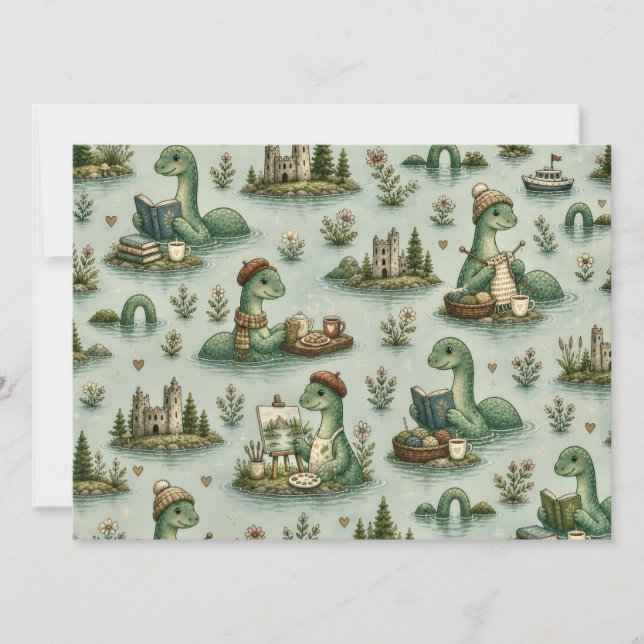 Carte Cryptides cosy Nessie Monstre du Loch Ness loisirs (Devant)