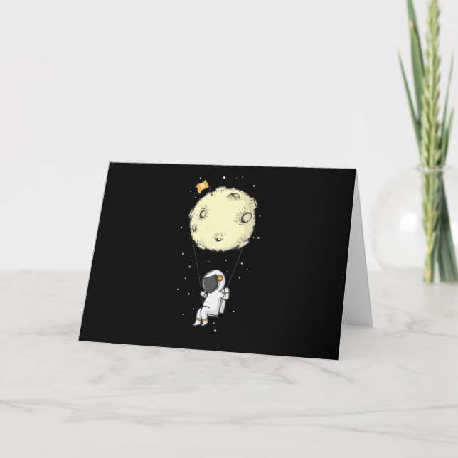 Carte Crypto Bitcoin Astronaut schaukelt am Mond (Devant)