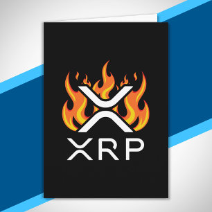 Carte Cryptomonnaie XRP Crypto Orange Flames Flammes Fla