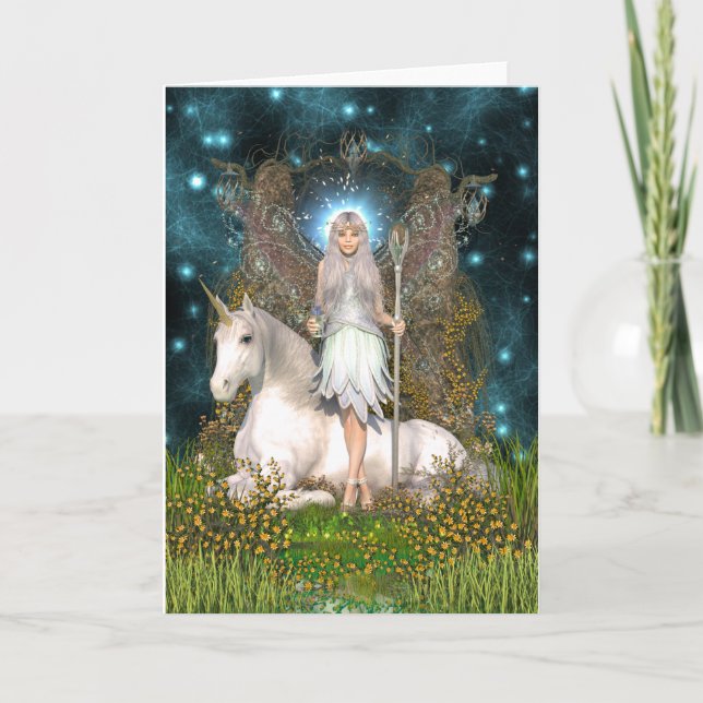 Carte Crystal Fairy & Unicorne Card (Devant)