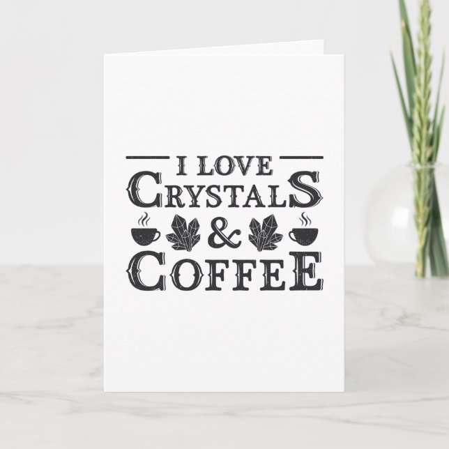 Carte Crystal Healing I Love Crystals & Coffee Healer (Devant)