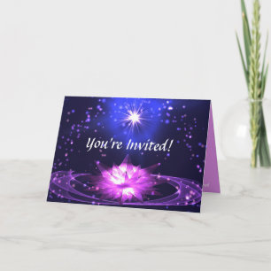 Carte Crystal Lotus Flower Stars Personnaliser Invitatio