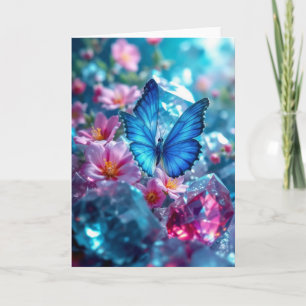 Carte Crystals Ruby Garden Butterfly Greeting Card