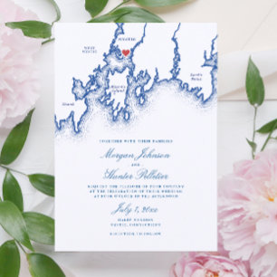 Carte CT mystique Élégant Mariage bleu marine