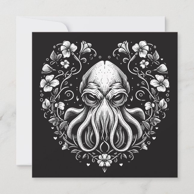 Carte Cthulhu Valentine Lovecraft Horreur Coeur En Forme (Devant)