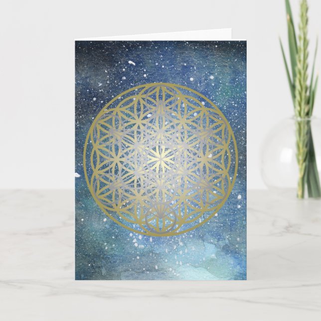 Carte Cube de Metatron avec Fleur de Vie (Devant)