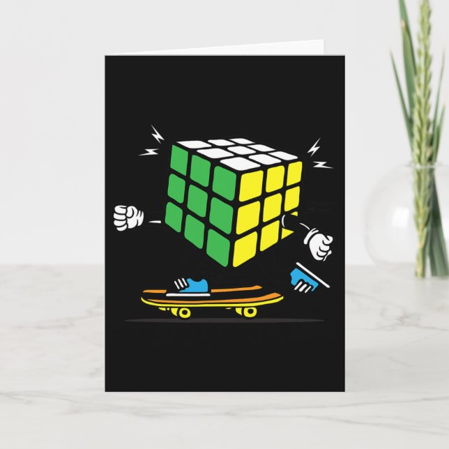 Carte Cube de sciences de puzzle skateboard Kawaii skate (Devant)
