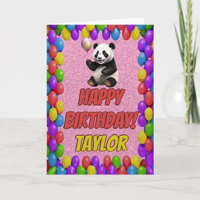 Carte Cudly mignon Ours Panda Salutation Joyeux Annivers (Devant)
