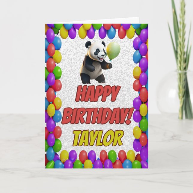 Carte Cudly mignon Ours Panda Salutation Joyeux Annivers (Devant)