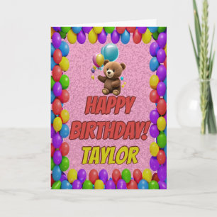 Carte Cudly mignon Ours Teddy Salutation Joyeux Annivers