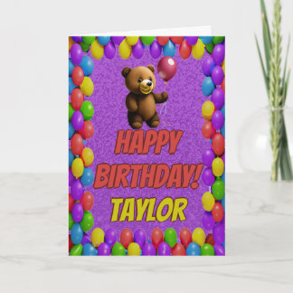 Carte Cudly mignon Ours Teddy Salutation Joyeux Annivers