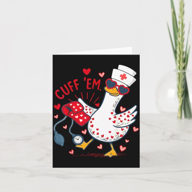 Carte Cuff Em Cupid Goose Saint-Valentin Infirmière Spéc (Devant)