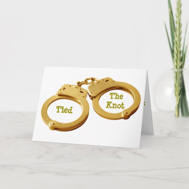 CARTE CUFFES À MANGER POUR NEWLYWEDS-TIED THE KNOT (Devant)
