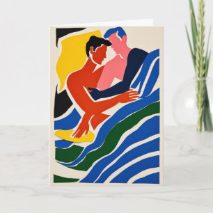 Carte Cuillère en papier découpé embrassant