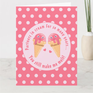 Carte Cuillères de glace mignonnes pour la Saint-Valenti