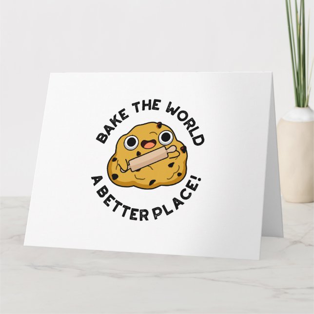 Carte Cuire Le Monde Un Meilleur Endroit Cute Pun De Cui (Devant)