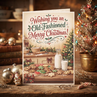 Carte Cuisine de Noël Vintage Fêtes | Pâtisserie Rétro