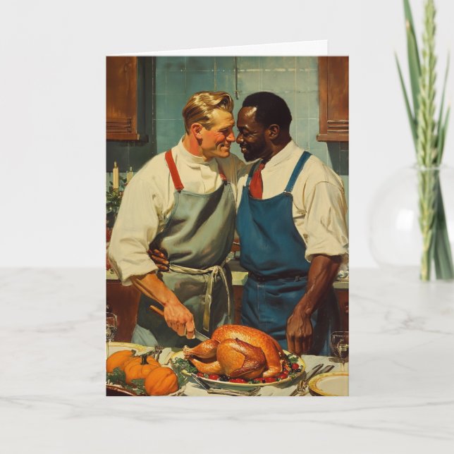 Carte Cuisine de Thanksgiving Embrassée (Devant)
