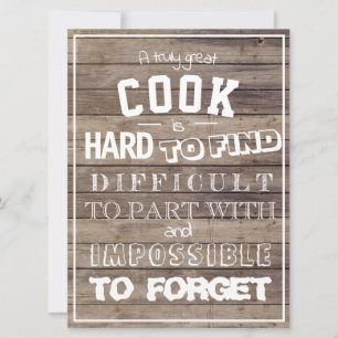 Carte Cuisinier cuisinier typographie cool moderne et te