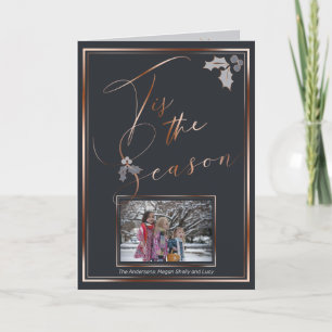 Carte Cuivre Dusty Blue C'est la saison Votre photo