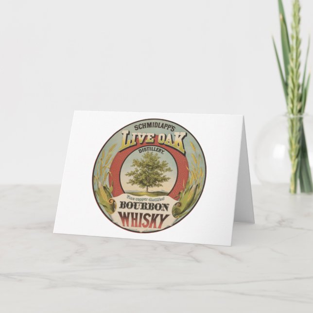 Carte Cuivre fin Distillé Bourbon Whisky. (Devant)