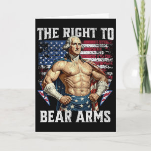 Carte Culturisme 4 juillet Papa Drapeau Usa 2ème Bras d'