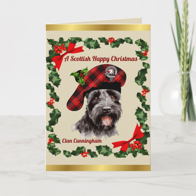 Carte Cunningham Scottie Dog Personalized Xmas (Devant)