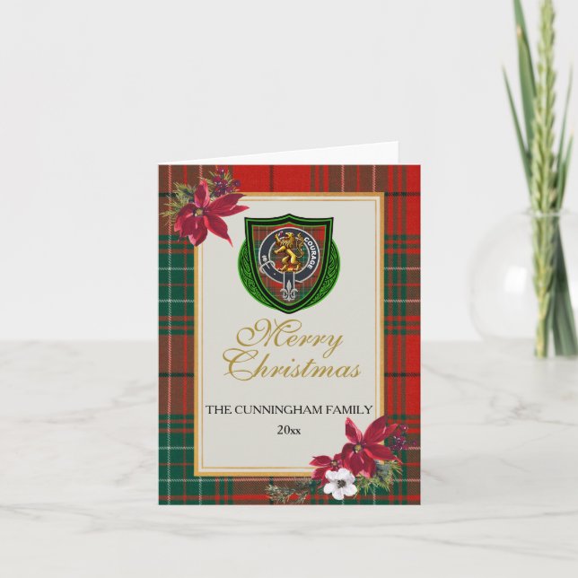 Carte Cunningham Scottish Clan Tartan & Crest (Devant)