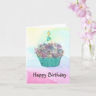 Carte Cupcake Anniversaire & Bougie